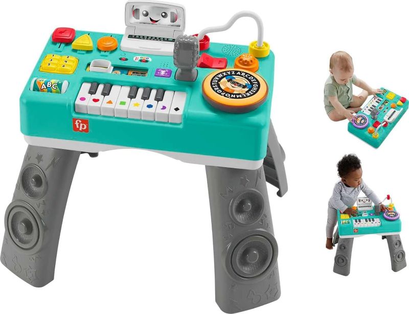 Photo 1 of Fisher-Price Baby & Toddler Toy Laugh & Learn Mix & Learn DJ Table Musical Activity Center with Lights & Sounds for Infants Ages 6+ Months