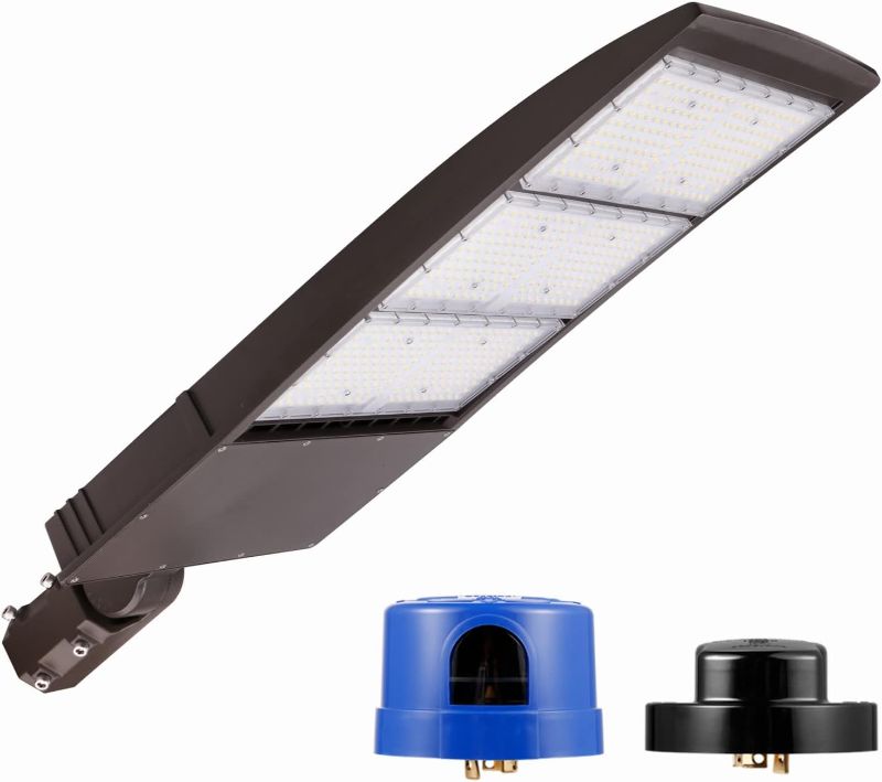 Photo 1 of 450W Dimmable LED Parking Lot Light with Slip Fitter, 5000K Daylight 63000LM 140lm/w, [Dusk to Dawn Photocell&Shorting Cap Included] Outdoor LED Shoebox Lights, UL/DLC Commercial Lighting Fixture 450.0 Watts