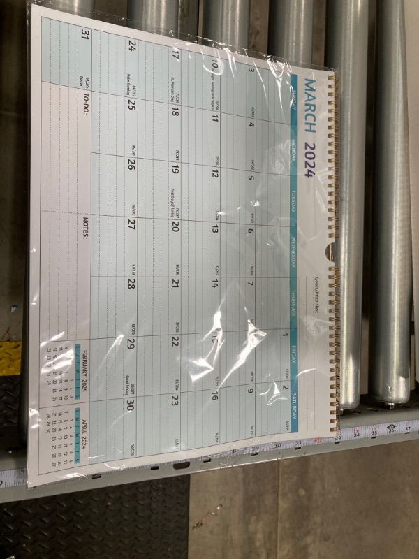 Photo 2 of 2024-2025 Wall Calendar - Mar 2024 - Aug 2025, 18 Months Calendar 2024-2025, 14.57 x 11.42 In, 2024 Calendar, Monthly Calendar with Ruled Blocks, Thick Paper, Holidays, To-do ? Notes Green, Mar.2024 - Aug.2025 Calendar