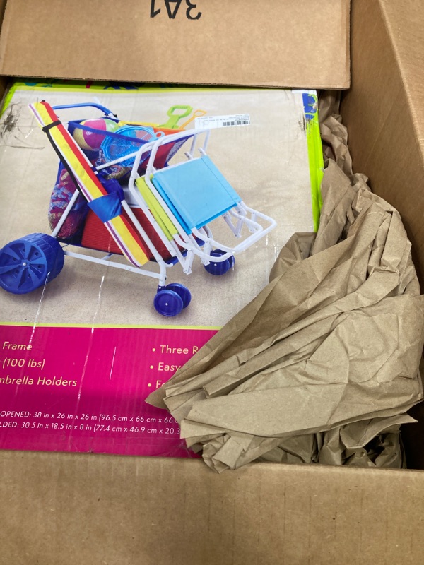 Photo 1 of Bundaloo Beach Cart with Big Wheels for Sand - Foldable Wagon with Large Capacity and Easy Transports Beach Gear Improved Version