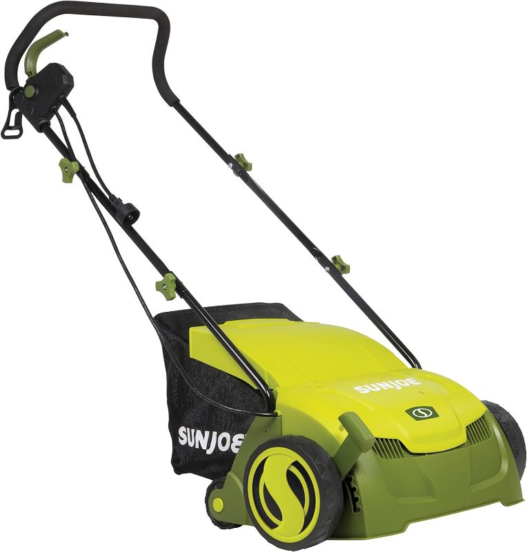 Photo 1 of *** PARTS ONLY ***
Sun Joe AJ801E 12-Amp, Electric Dethatcher and Scarifier w/Removeable 8-Gallon Collection Bag, 5-Position Height Adjustment, Airboost Technology Increases Lawn Health, 13 inch, Green