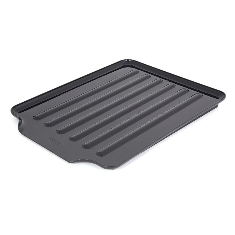 Photo 1 of Copco Large Black Drain Board Fits Under Any Large Dish Rack to Catch Water or for Larger Pots Alone, Angled Base Allows for Self Draining with Raised Ribs to Prevent Water from Puddling