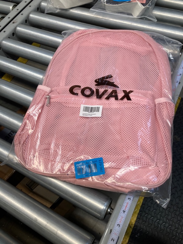 Photo 2 of COVAX Heavy Duty Mesh Backpack, See Through College Backpack with Padded Shoulder Straps for Commuting, Swimming, Travel, Beach, Outdoor Sports (Pink)