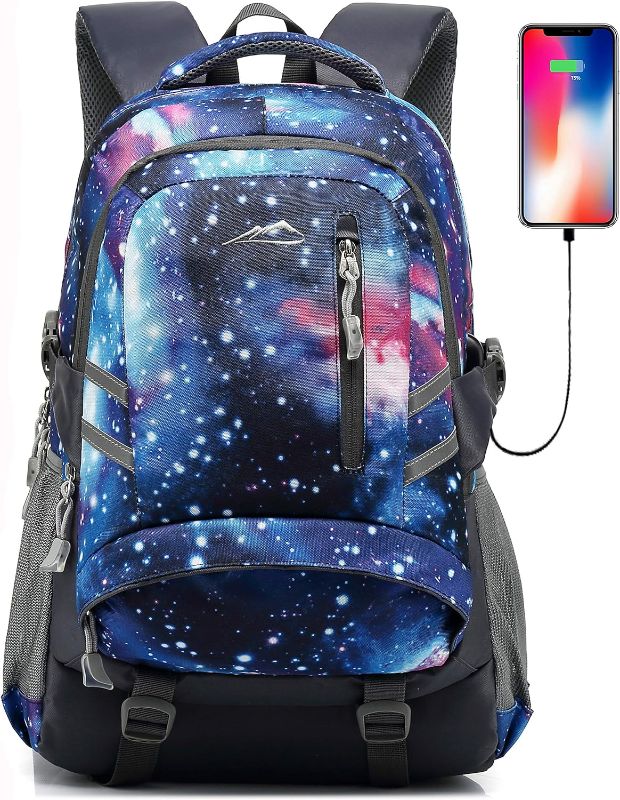 Photo 1 of ProEtrade Galaxy Backpack Bookbag for College Laptop Travel,Fit Laptop Up to 15.6 inch Multi Compartment with USB Charging Port Anti theft, Gift for Men Women (Galaxy)