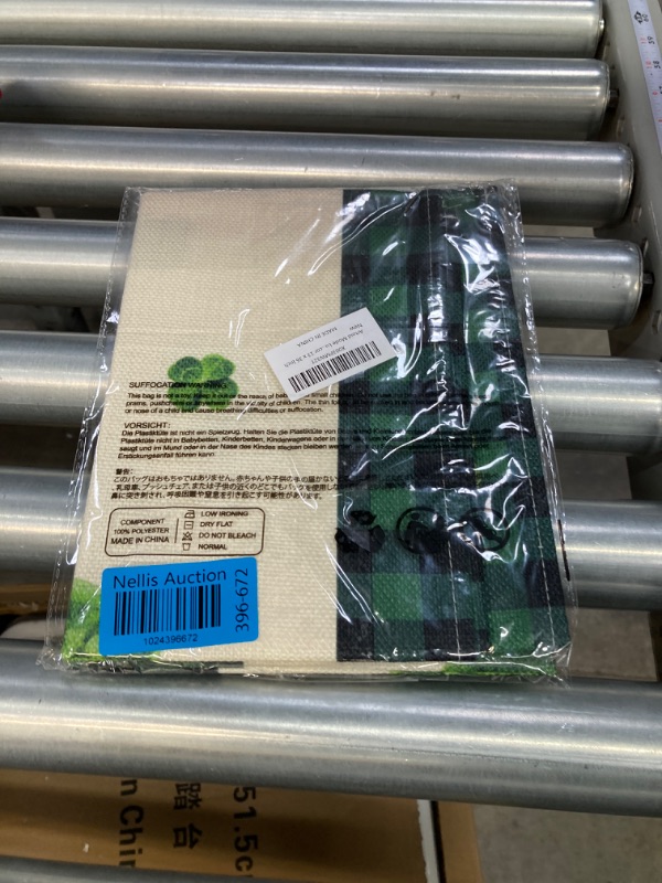 Photo 3 of *** Bundle *** Artoid Mode Lucky Shamrock Vase St. Patrick's Day Table Runner, Spring Green Black Buffalo Plaid Holiday Kitchen Dining Table Decoration for Home Party Decor 13 x 36 Inch 13" x 36", Table Runner Green/Black ( 2 pack ) 