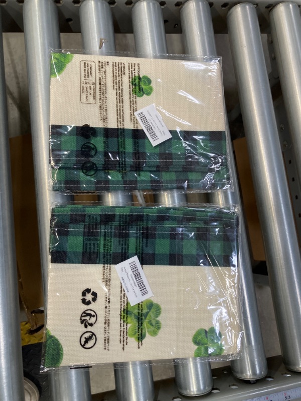 Photo 2 of *** Bundle *** Artoid Mode Lucky Shamrock Vase St. Patrick's Day Table Runner, Spring Green Black Buffalo Plaid Holiday Kitchen Dining Table Decoration for Home Party Decor 13 x 36 Inch 13" x 36", Table Runner Green/Black ( 2 pack ) 