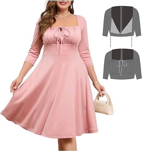 Photo 1 of Women Plus Size Cocktail Dresses Tie Front Adjustable Strap, Satin Midi Prom Party Wedding Guest Formal Dress