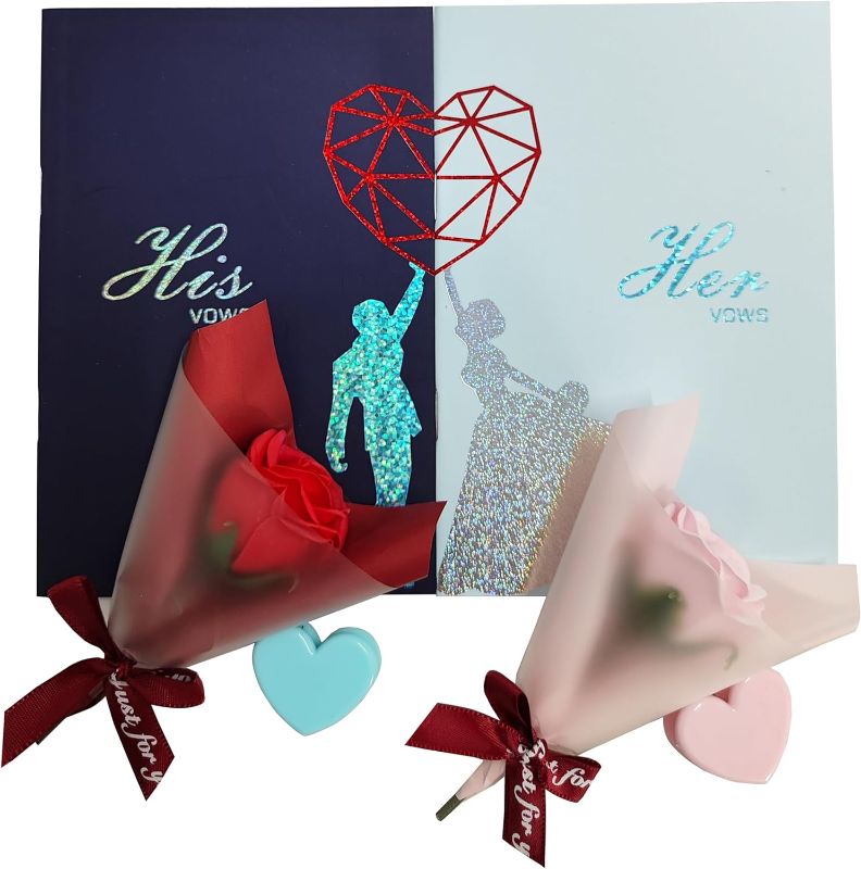 Photo 1 of *** Bundle *** his and Hers Gifts - Wedding Vow Books 4x6 inch Blank 16-Page Vow Books(Light Blue & Dark Blue) 9 2 pack )