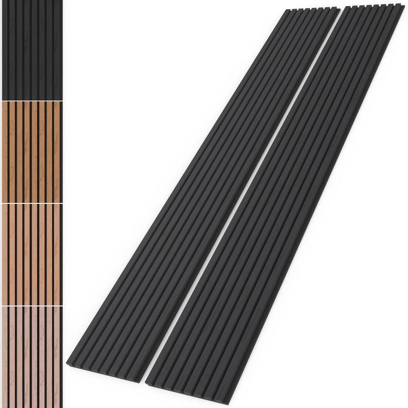 Photo 1 of | 2 Packs Acoustic Wood Wall Veneer Slat Panels | 3D Wood Slat Acoustic Panels | Decorative Soundproof Panels | Interior Design for Walls and Ceilings | 94.49’’ x 12.60’’ x 0.78 ‘’ (Black Oak)
Brand: F3C