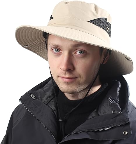 Photo 1 of CAMOLAND Fishing Hat Wide Brim Sun Hat UV Protection Foldable, Solid Khaki