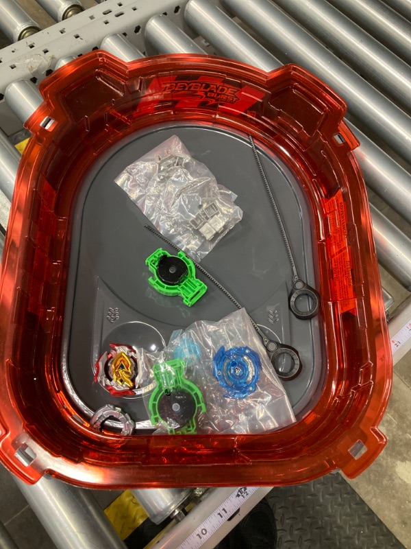 Photo 3 of BEYBLADE Burst Turbo Slingshock Rail Rush Battle Set -- Complete Set Burst Beystadium, Battling Tops, and Launchers (Amazon Exclusive)