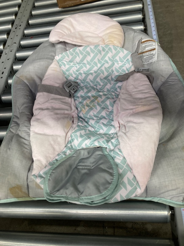 Photo 2 of **PARTS ONLY ** Cloth is extremely stained! Ingenuity Keep Cozy 3-in-1 Grow with Me Vibrating Baby Bouncer Seat & Infant to Toddler Rocker - Burst (Pink), Newborn and up