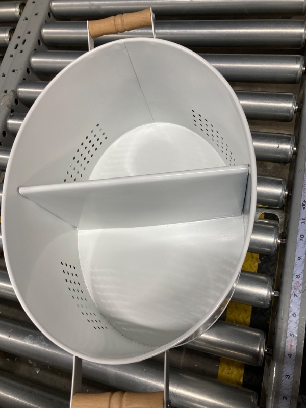 Photo 1 of **Storage does not close properly** Metal Storage Bin, Onion Storage and Patato Storage, Vegetable Storage Bin with Aerating Tin Storage Holes, Divided Metal Kitchen Storage, Kitchen Pantry Organizer Tin Vegetable Fresh Keeper (White)