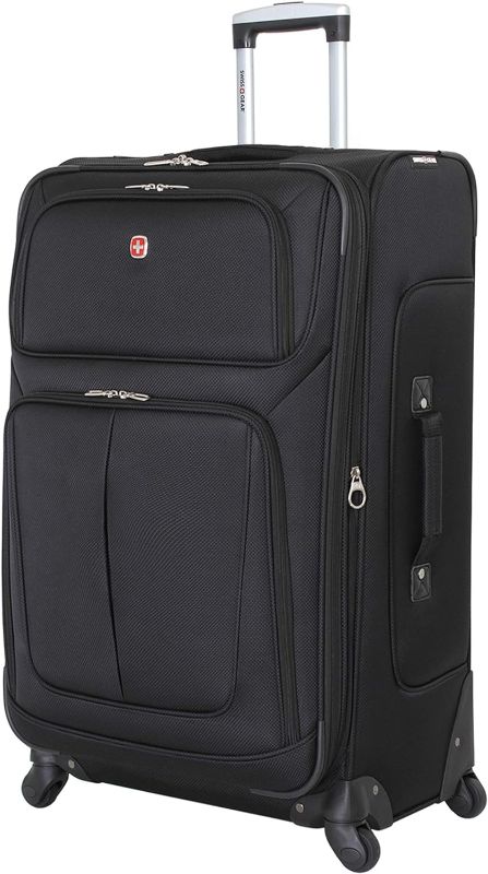 Photo 2 of SwissGear Sion Softside Expandable Roller Luggage, Black, Checked-Large 29-Inch