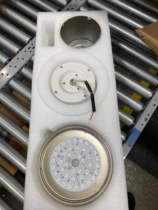 Photo 1 of **Might be missing screws, Bag was broken** Ohniyou 58" Low Profile Ceiling Fan with Light - APP and Remote Control Flush Mount Indoor Outdoor Ceiling Fan, Reversible DC Motor, Dimmable, Modern Ceiling Fan for Living Room Patio, White