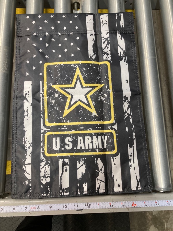 Photo 2 of **Pack of 4** United States of America Army American Flag12x18Inch Double sided Military Banner for Garden Yard Lawn Home Office Indoor Outdoor Decor Cemetery (gg)
