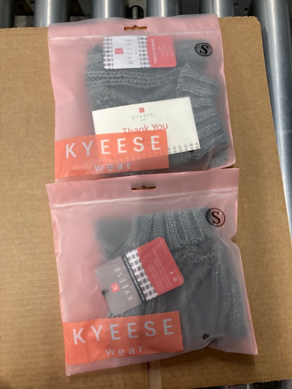 Photo 4 of **2 Pack** KYEESE Dog Sweaters for Small Dogs with Golden Thread Turtleneck Dog Cable Knit Pullover Sweaters for Cold Weather, Grey, Small Small Grey