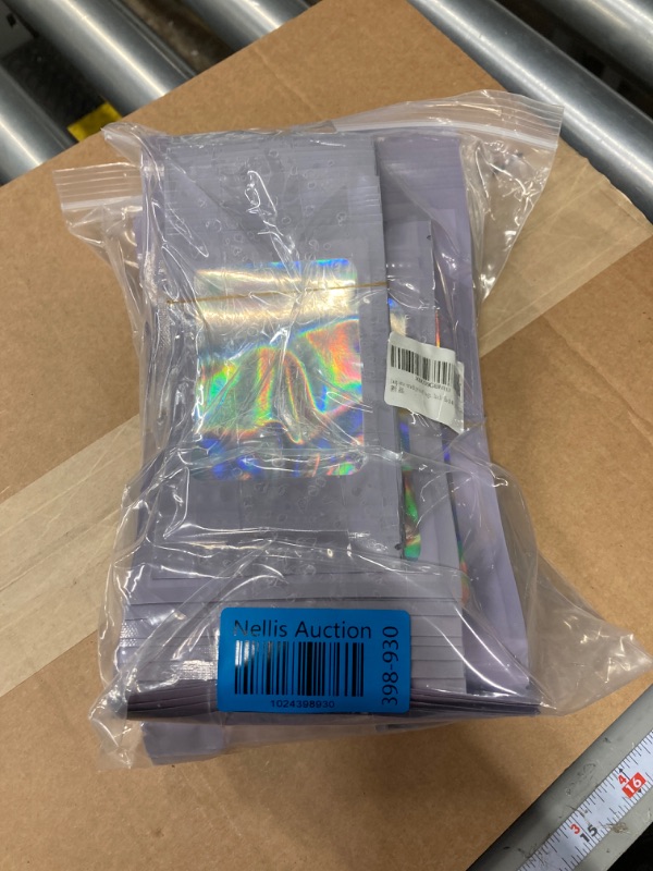 Photo 3 of **2 Packs** smell proof bags 120 Pack holographic bags Resealable mylar bags (3 Sizes: 5x8 + 4x6 + 3x5 Inch: Each 40 pcs) Purple