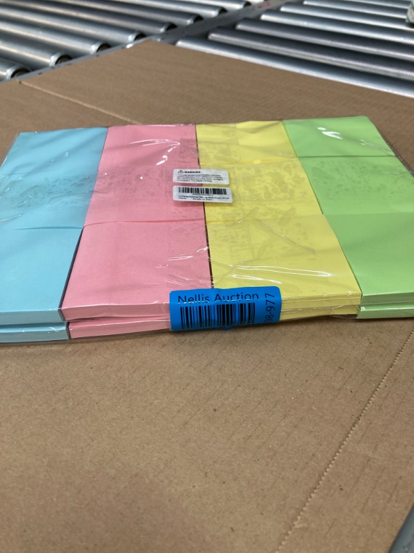 Photo 4 of **2 Packs** 12 Packs Colored Sticky Notes, 3"x3" Self-Stick Pads with 960 Sheets in Total, 80 Sheets/Pack, Perfect for Office, Home, School, Meetings - 4 Colour (Yellow, Pink, Green, Blue) 12 Pack Sticky Note