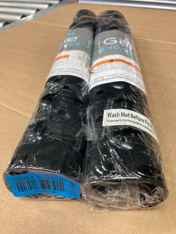 Photo 3 of **2 pack** Home Genie Bathtub and Shower Mat, 31x15, Soft on Feet, Premium Feel, Bath Tub Floor Mats, Quick Drying, BPA Free Plastic, Machine Wash, Suction Cup Grips and Drainage Holes, Bathroom, Black 31" x 15" Black (Opaque)