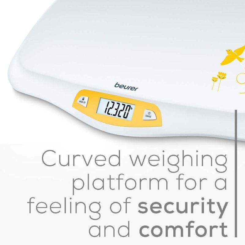 Photo 1 of Beurer BY80 Digital Baby Scale, Infant Scale for Weighing in Pounds, Ounces, or Kilograms up to 44 lbs with Hold Function, Pet Scale for Cats and Dogs