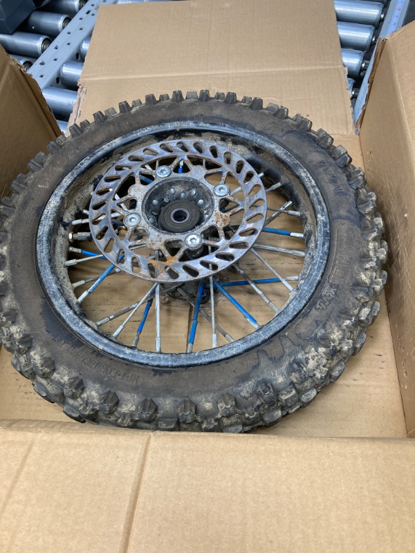 Photo 2 of 12" Rear Rim Wheel Disk Brake 80/100-12 Tire Tube Apollo SSR 50cc 125cc XR CRF Dirt Pit Bike Tao 15mm Axle With Brake Rotor and 428 41T Sprocket (12 inch)