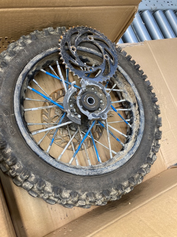 Photo 3 of 12" Rear Rim Wheel Disk Brake 80/100-12 Tire Tube Apollo SSR 50cc 125cc XR CRF Dirt Pit Bike Tao 15mm Axle With Brake Rotor and 428 41T Sprocket (12 inch)