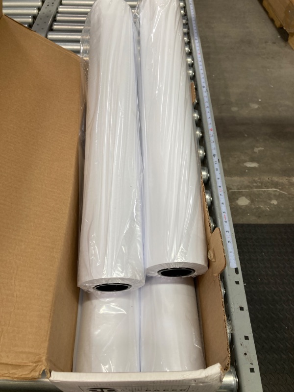 Photo 2 of ACYPAPER Plotter Paper 24 x 150, CAD Paper Rolls, 20 lb. Bond Paper on 2" Core for CAD Printing on Wide Format Ink Jet Printers, 4 Rolls per Box. Premium Quality