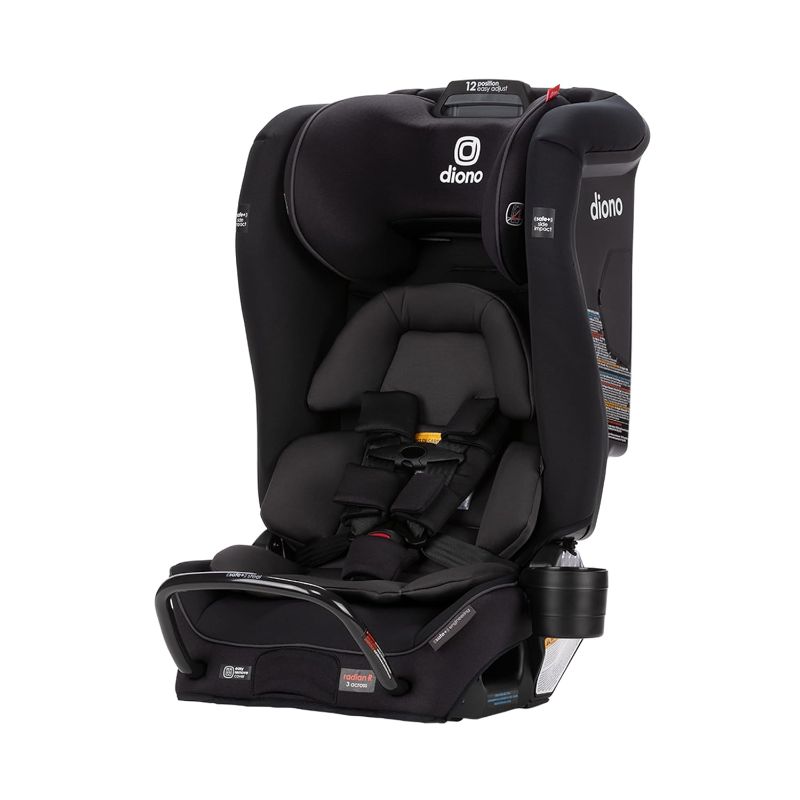 Photo 1 of Diono Radian 3RXT SafePlus, 4-in-1 Convertible Car Seat, Rear and Forward Facing, SafePlus Engineering, 3 Stage Infant Protection, 10 Years 1 Car Seat, Slim Fit 3 Across, Black Jet