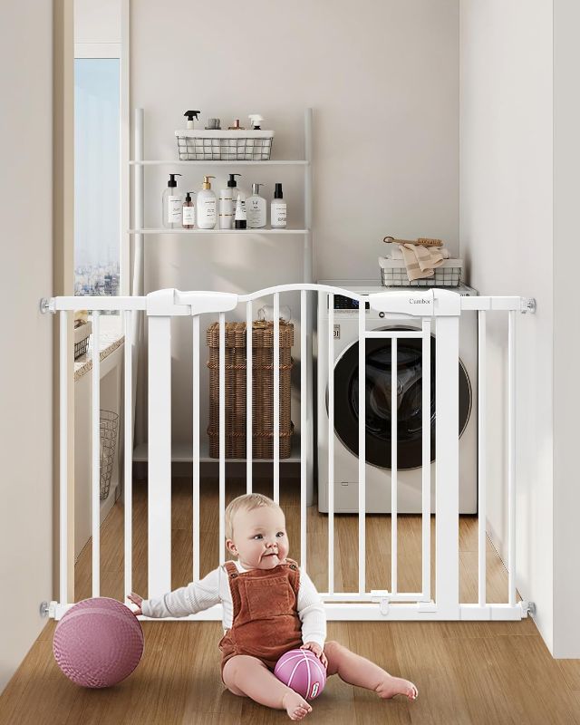 Photo 1 of Cumbor 40.6" Auto Close Baby Gate & Cumbor Safety 46" Arch Dog Gate, Durable Child Gate for Stairs, Doorways, Easy Walk Thru Dog Gate for House for Doorways
