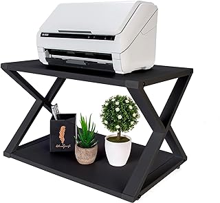 Photo 1 of VIFUNCO Printer Stand, Desktop Stand with Storage Shelf, 2 Tier Printer Table Organizer/Printer Shelf for Fax Machine, Scanner, Files, Heavy Duty Rack for Home Office Kitchen