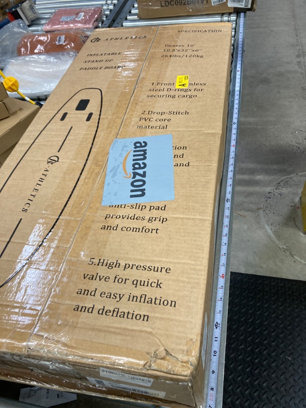 Photo 1 of JC-ATHLETICS Inflatable Stand Up Paddle Board (6 Inches Thick), ISUP Package W/Premium SUP Accessories & Backpack, Non-Slip Deck,Fins, Adjustable Paddle, Leash, Hand Pump,Standing Boat for Youth & Adult 10.5'X32"X6" BLUE&MINT