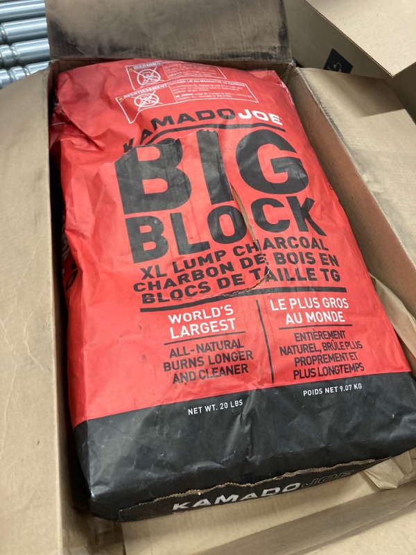 Photo 2 of Kamado Joe KJ-CHAR30LB Big Block XL Lump Charcoal, 20-Pound, Black
