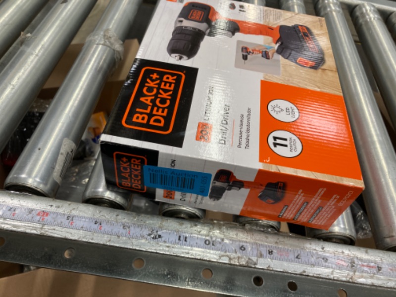 Photo 1 of Black & Decker BCD702C1AEV 20V Max Brushed Lithium-Ion Cordless Drill Driver Kit (1.5 Ah)