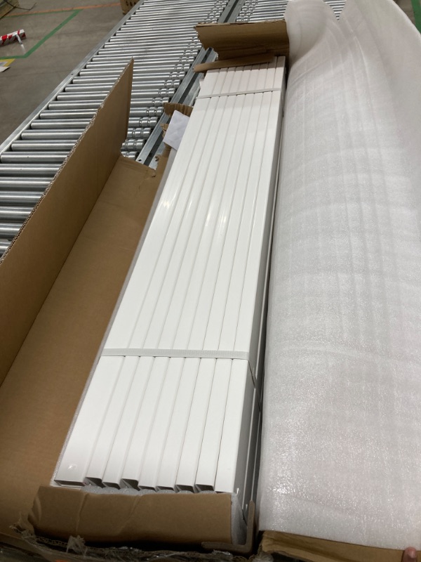 Photo 2 of Air Conditioner Fence 48"W X 48"H Vinyl Privacy Fence Panels Pool Equipment Enclosure Outdoor Trash Can Fence Privacy Screen White Vinyl Screen Panel Kit (2-Pack) 48"W X 48"H-2 Panels (Louvered)