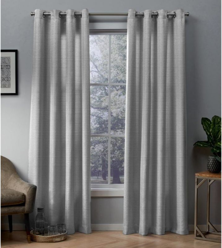 Photo 1 of Kensie Tessa Window Curtains, 54x84 (2 Piece), Silver