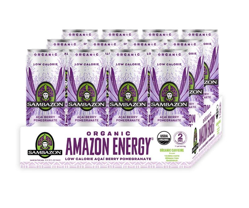 Photo 1 of *EXP 10/6/2024* Sambazon Organic Amazon Energy Drink Low Calorie Acai Berry 12 Fl Oz Each / Pack of 12
