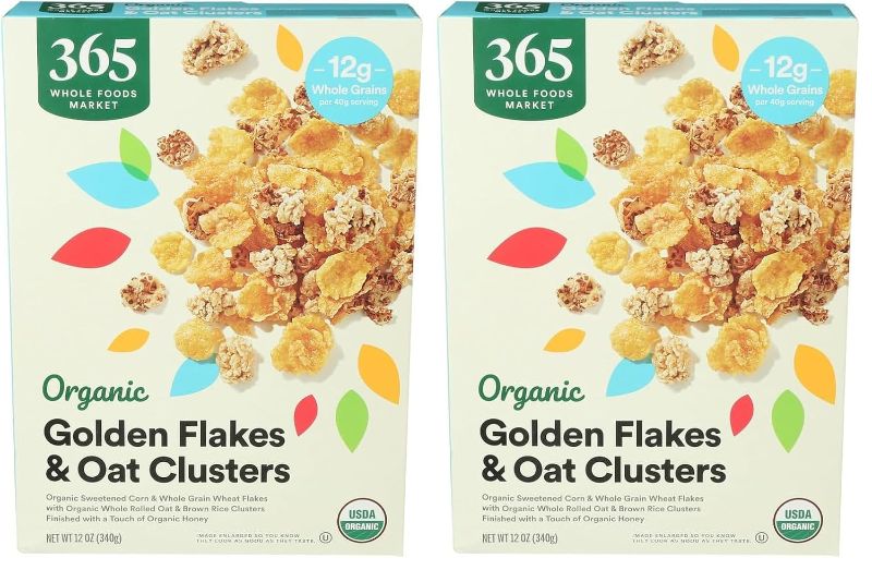 Photo 1 of 365 by Whole Foods Market, Organic Honey Flakes And Oat Clusters, 12 Ounce (Pack of 2)