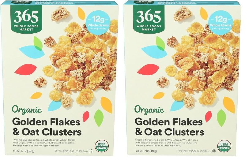 Photo 1 of 365 by Whole Foods Market, Organic Honey Flakes And Oat Clusters, 12 Ounce (Pack of 2)