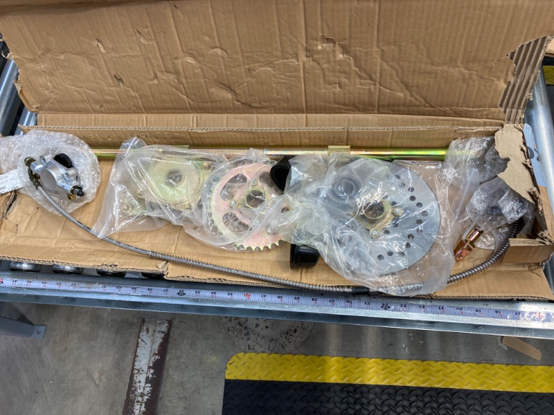 Photo 1 of 32 Go Kart Rear Axle Kit with Shaft + Hub + Brake Master Cylinder Replacement for DIY Rebuild Go Kart ATV 32 Inch