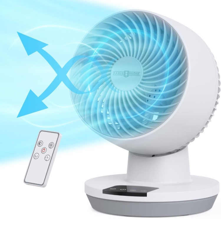 Photo 1 of PARIS RHÔNE Fan for Bedroom, 11 Inch Oscillating Table Fan with LED Display, 70ft Powerful Airflow, 120° Adjustable Tilt, 8H Timer, 3 Speeds, Quiet Desk Fan for Living Room, Office, Home