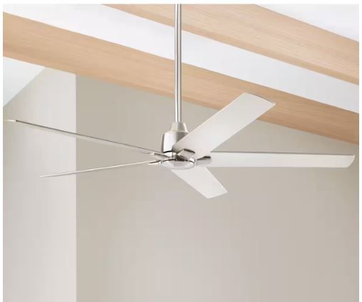 Photo 1 of Bellmore 56 in. Indoor Brushed Nickel Ceiling Fan with DC Motor and Remote Control Included
