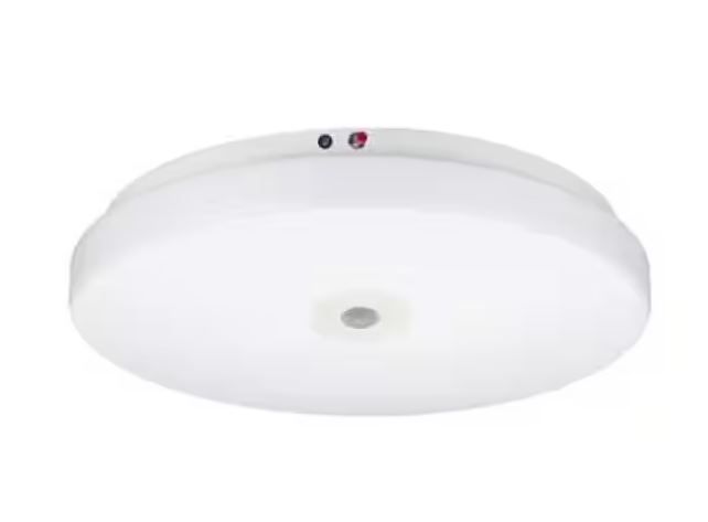 Photo 1 of 
15 in. White Selectable LED Flush Mount with Motion Sensor and EM Backup