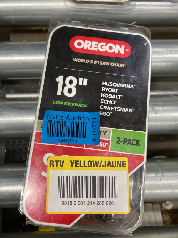 Photo 2 of ***MISSING ONE CHAIN***Oregon S62 Chainsaw Chain for 18 in. Bar, Fits Husqvarna, Echo, Poulan, Craftsman, Homelite and More (2-Pack)