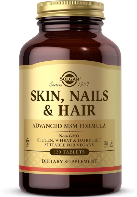 Photo 1 of *EXP 2/27* Solgar Skin, Nails & Hair, Advanced MSM Formula, 120 Tablets - Supports Collagen for Hair, Nail and Skin Health - Provides Zinc, Vitamin C & Copper - Non GMO, Vegan, Gluten & Dairy Free - 60 Servings