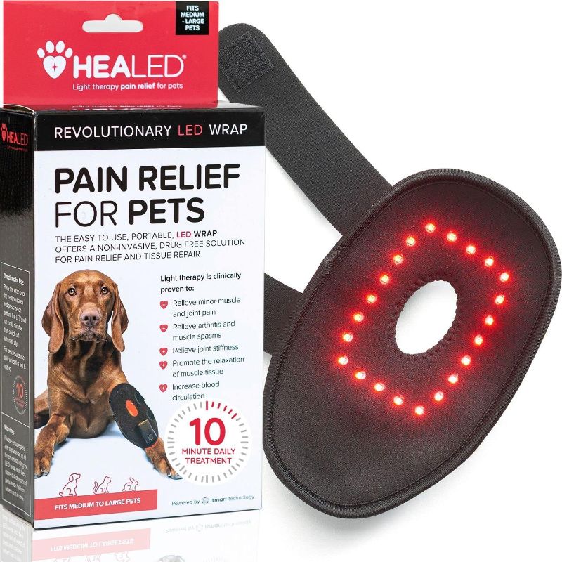 Photo 1 of Healed LED Pet Remedy Wrap - Near Infrared & Red Light Therapy for Dogs, Cats & Rabbits I Non-Invasive Pain Relief for Stiffness, Immobility and Joint Pain I Pet Anxiety Relief (Large)
