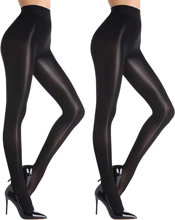 Photo 1 of HA WA 2 Pairs Women's Shiny Slimming Tights, Super Sexy High Waist Tummy Compression Pantyhose with Control Top
