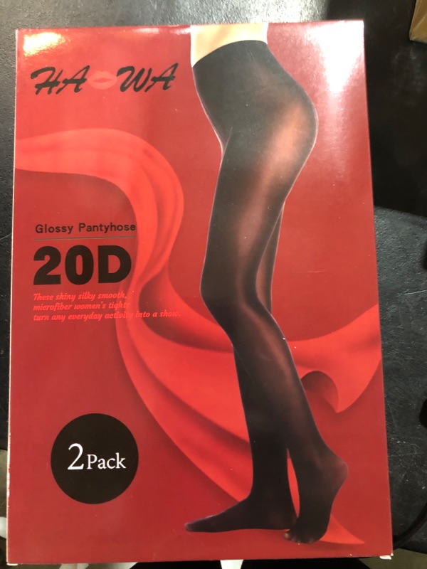 Photo 2 of HA WA 2 Pairs Women's Shiny Slimming Tights, Super Sexy High Waist Tummy Compression Pantyhose with Control Top
