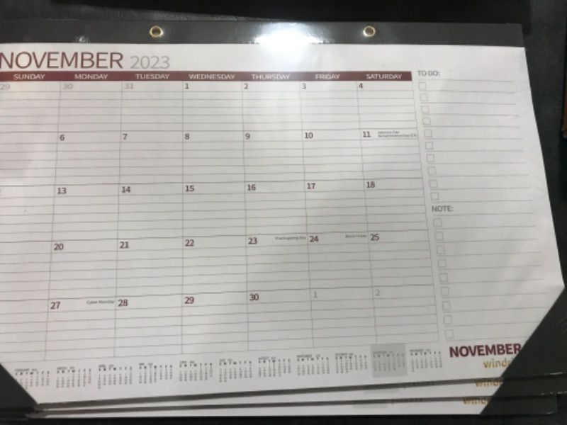 Photo 2 of Desk Calendar 2024 Wall Calendars, November 2023- December 2024 Monthly Planner Paper Office Desktop 17"X 12", 14-Months, Planning and Organizing Home, School, Office
