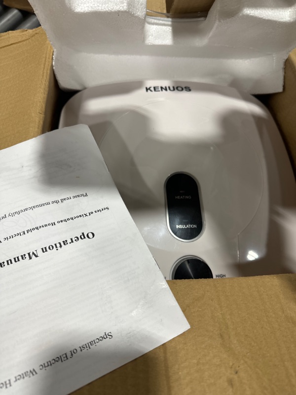 Photo 1 of KENUOS Mini-Tank Electric Water Heater 110/120V Small Compact Tank Storage,Stainless Steel Water Hose 9.5L Rv Tr 2.5 Gallon Trailer 1.5KW Kitchen Instant Under Sink Counter Cupboard Plug in White